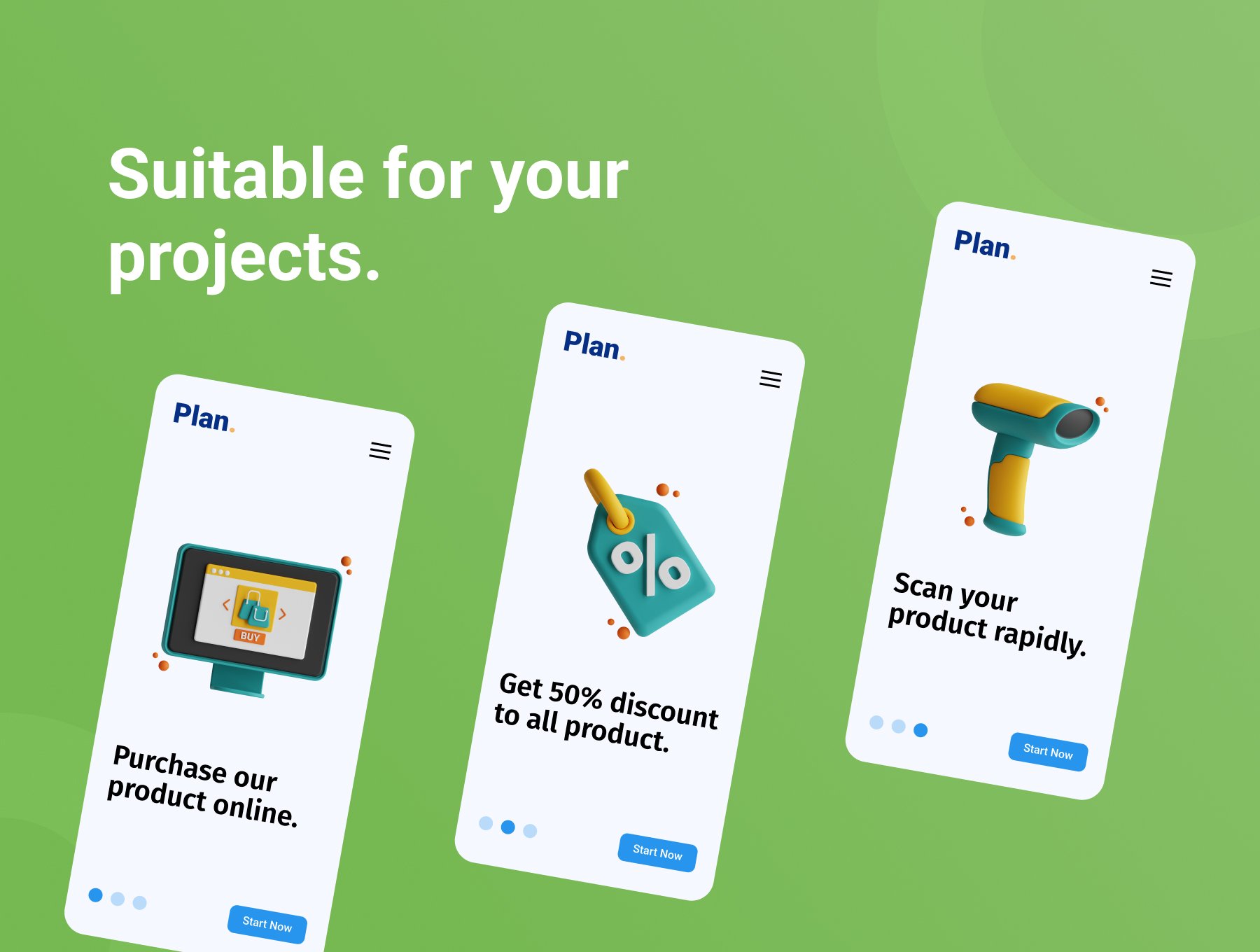 高质量三维渲染超市商场收银主题插画图标素材合辑 3D Supermarket 图标素材 sucaiwan.com