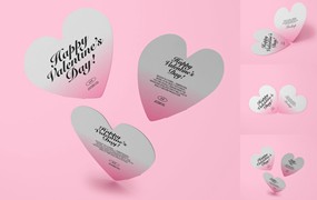情人节爱心卡片样机 Valentines Day Card Mockup