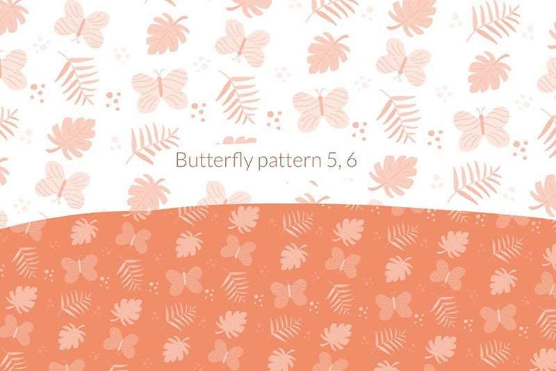 Procreate蝴蝶图案背景笔刷 笔刷资源 sucaiwan.com