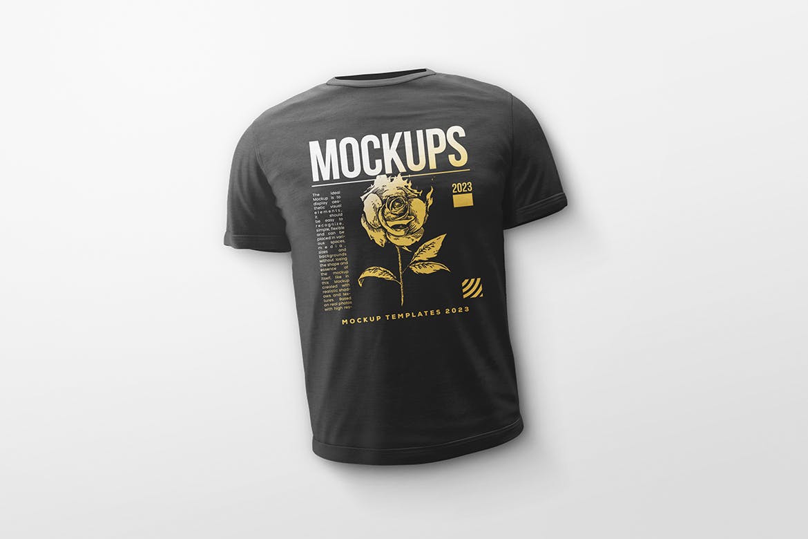 男性T恤服装图案设计样机 Basic Male T-Shirt Mockup 样机素材 sucaiwan.com