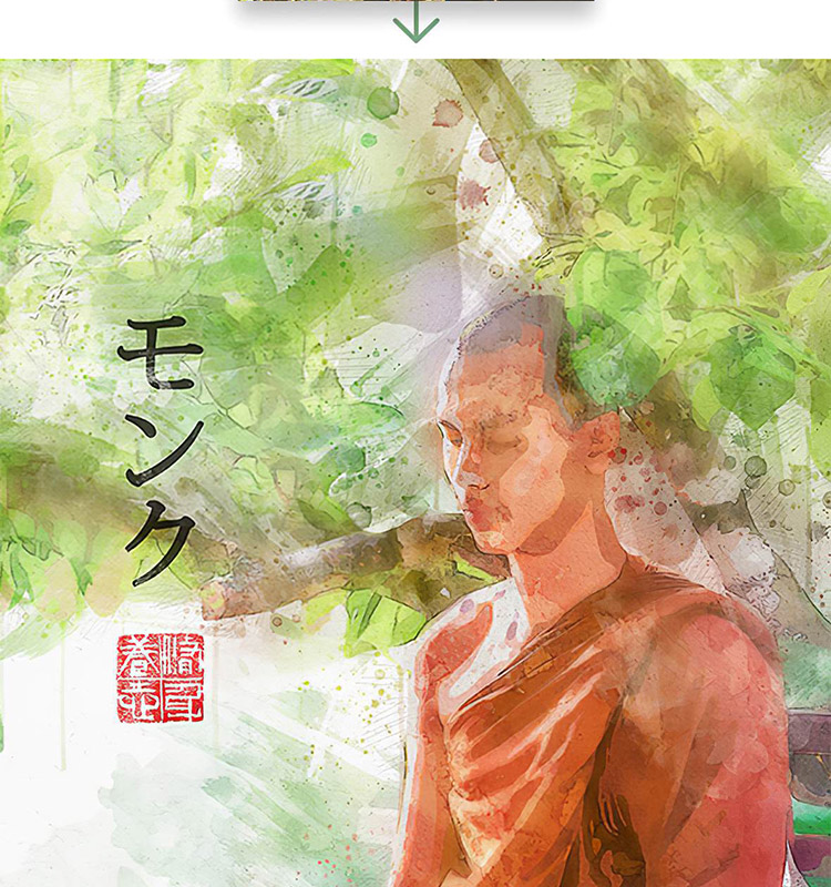 PS插件：PS动作特效插件 中国风照片一键生成手绘水墨水彩画效果设计素材 插件预设 sucaiwan.com