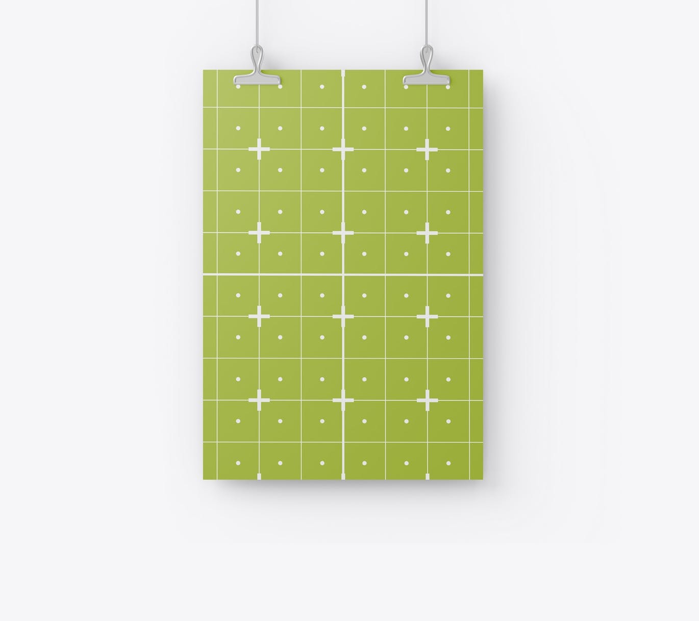 垂直悬挂海报设计样机 Isolated Vertical Hanging Poster Mockup 样机素材 sucaiwan.com