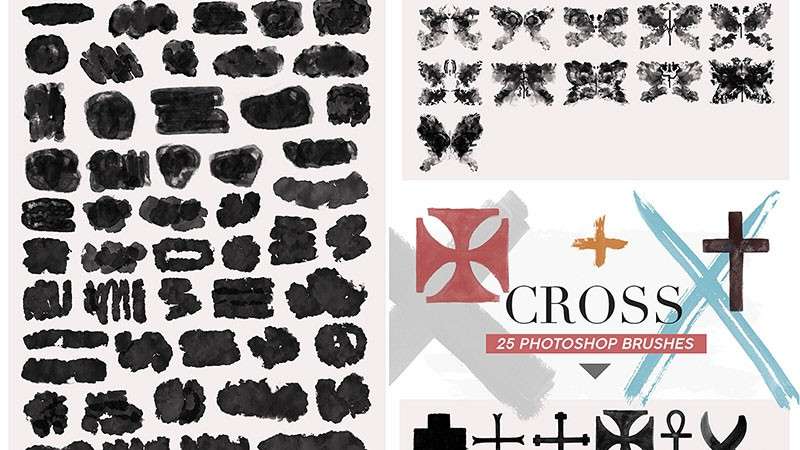 487个墨水形状和笔触图案PS笔刷套装 笔刷资源 sucaiwan.com