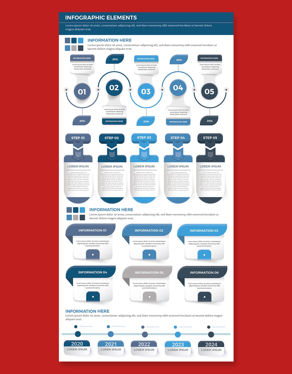 流程步骤图表元素设计素材 Infographic Elements 幻灯图表 sucaiwan.com