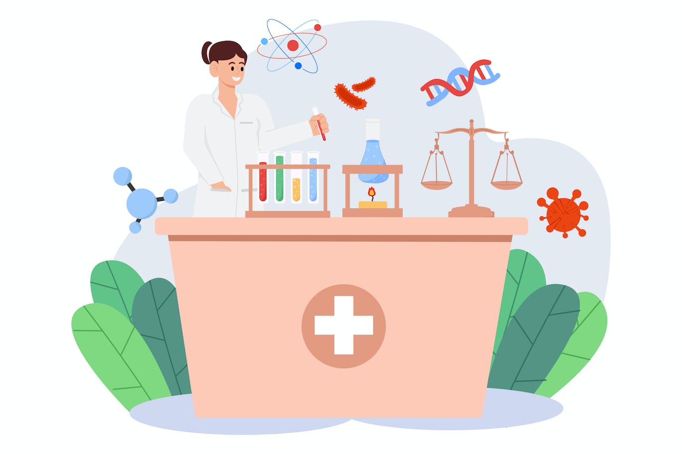 博士实验室矢量插画 Doctor’s Laboratory Illustration 图片素材 sucaiwan.com