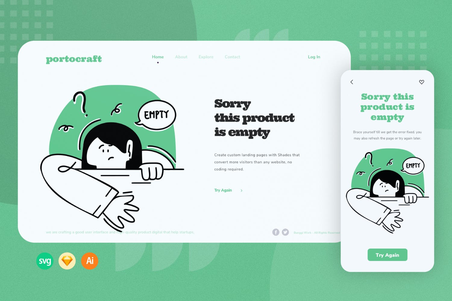 无结果概念引导页插画模板 No Result Web Onboarding Illustration APP UI sucaiwan.com