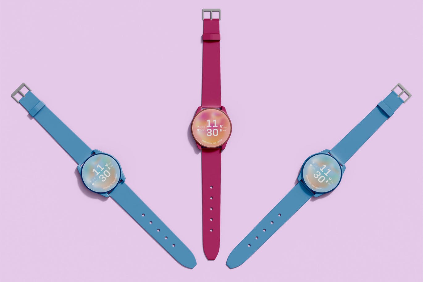 数字智能手表屏幕样机模板 Digital Smartwatch Screen Mockup 样机素材 sucaiwan.com