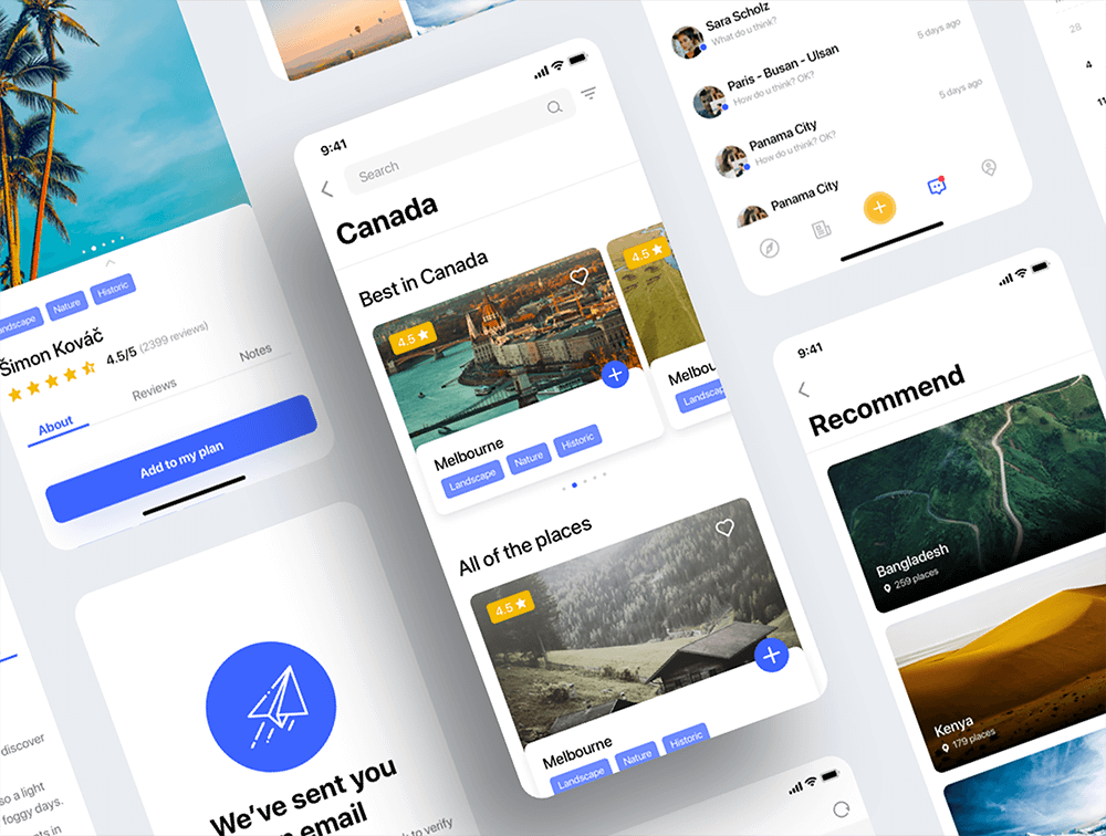 旅程分享App用户界面套件 APP UI sucaiwan.com