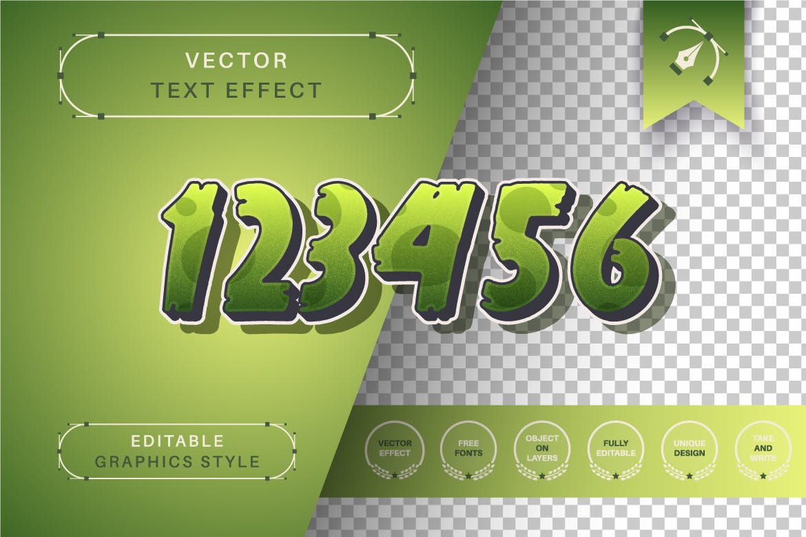 恐怖纹理字体样式矢量文本效果 Horror Texture – Editable Text Effect, Font Style 插件预设 sucaiwan.com