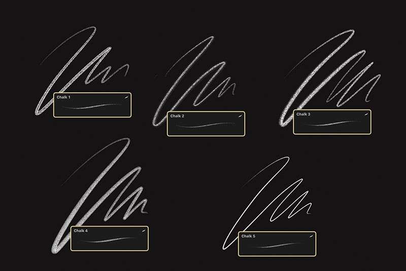 Procreate黑板粉笔字笔刷 笔刷资源 sucaiwan.com