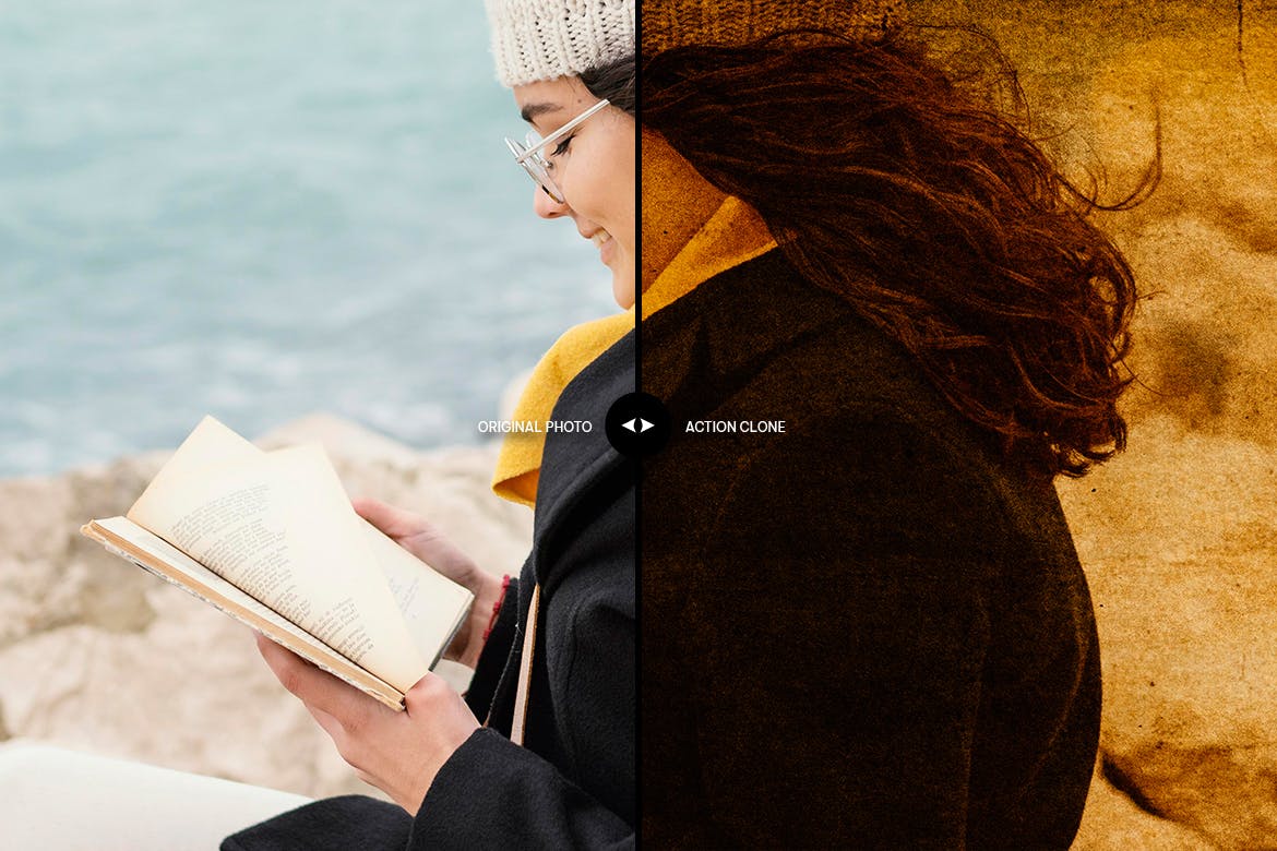 复古年代颗粒效果照片处理PS动作 Vintage Grain Photoshop Action 插件预设 sucaiwan.com