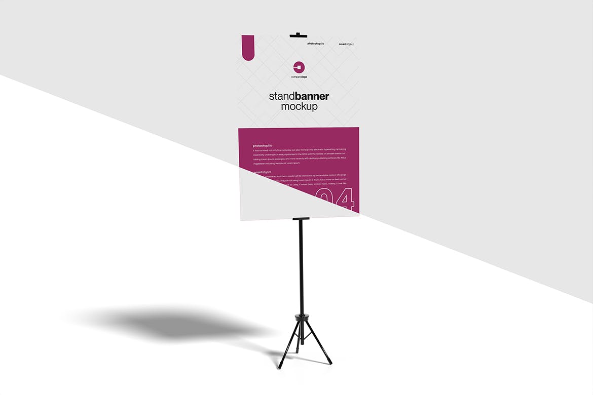 三脚架Banner广告海报展示样机 Stand Banner Mockup 样机素材 sucaiwan.com