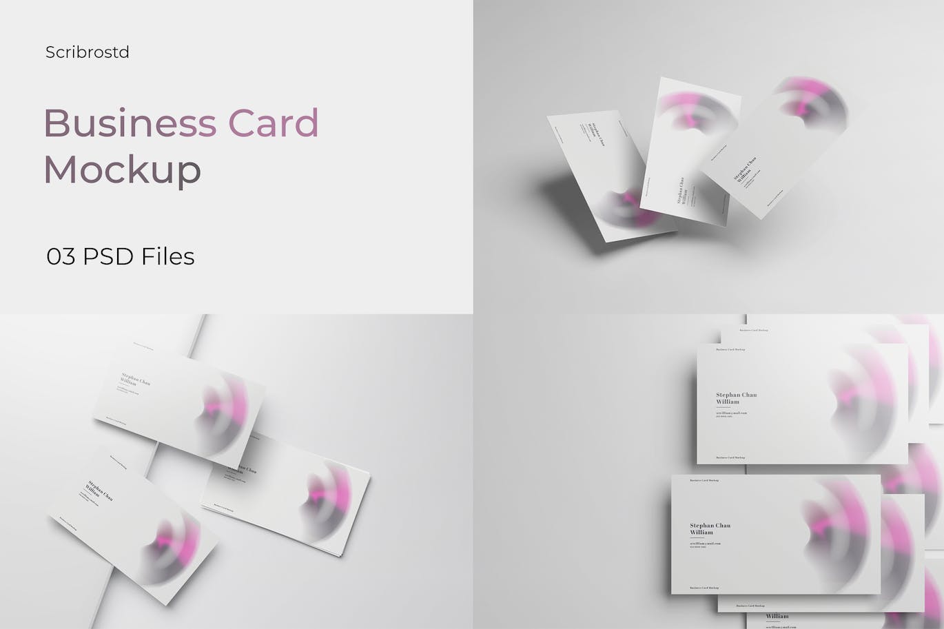 商业名片设计样机模板v3 Business Card Mockup V3 样机素材 sucaiwan.com