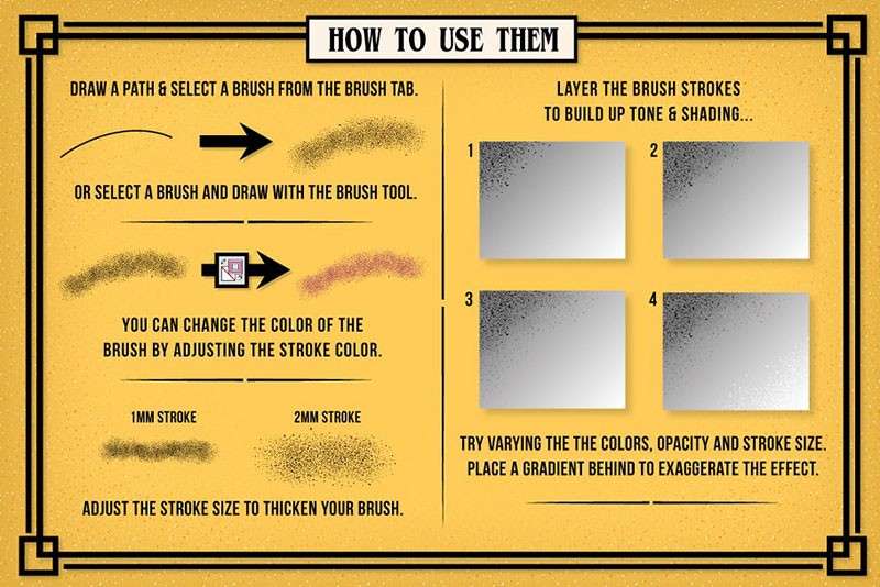 15个Illustrator喷枪散点笔刷 笔刷资源 sucaiwan.com