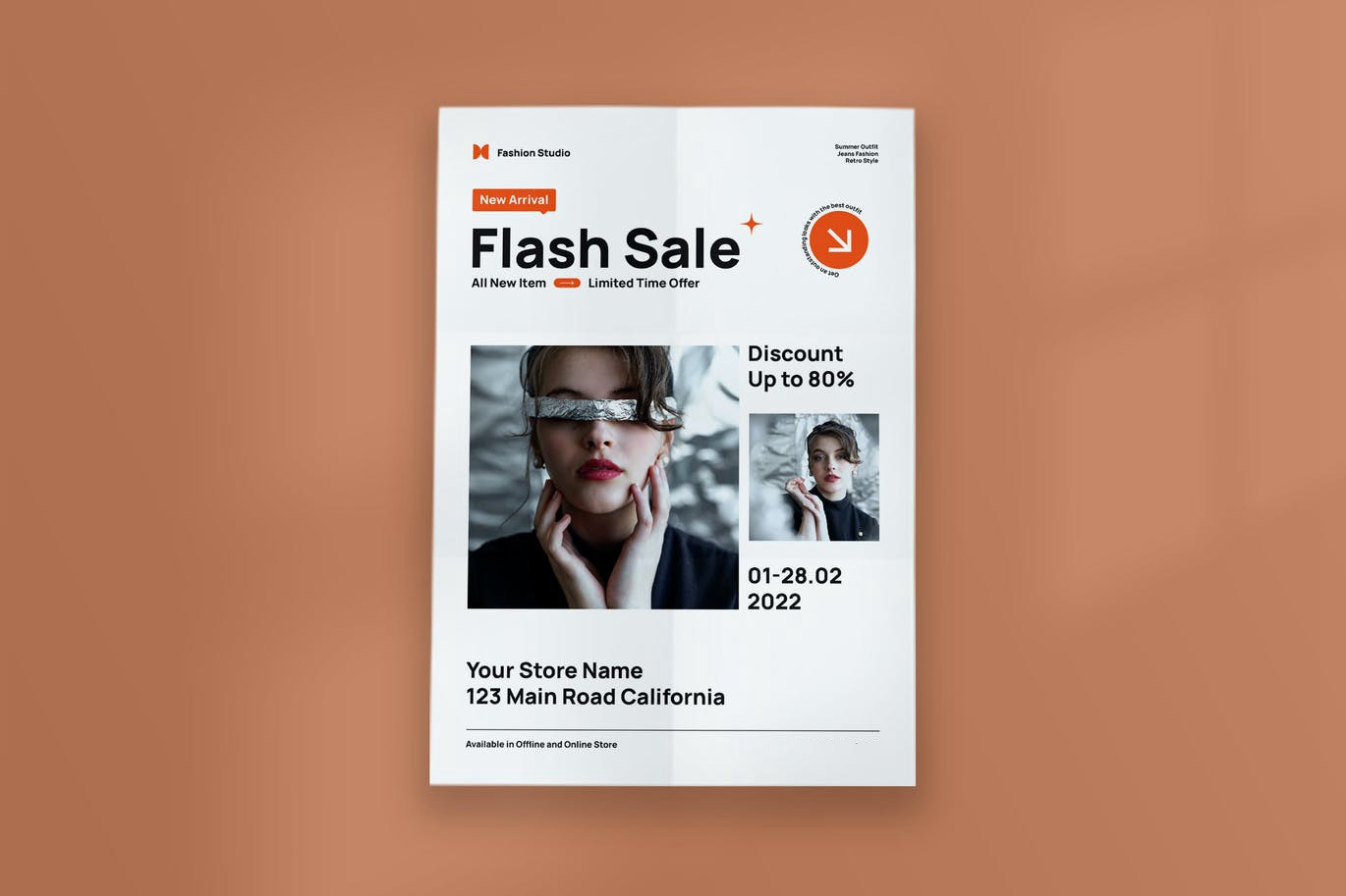 现代瑞士风格闪电销售传单模板 Flash Sale Flyer Template – Modern Swiss Style 设计素材 sucaiwan.com