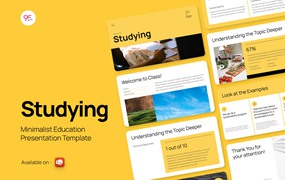 学习教育PPT创意模板 Studying Education Powerpoint Presentation