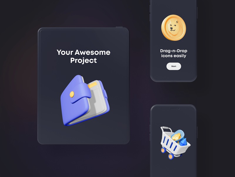 25个易于自定义3D图标包金融登陆应用程序演示图标 3D Icon Pack Finance 图标素材 sucaiwan.com
