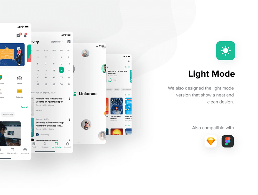 学生社交网络和在线课堂移动应用程序UI套件 APP UI sucaiwan.com