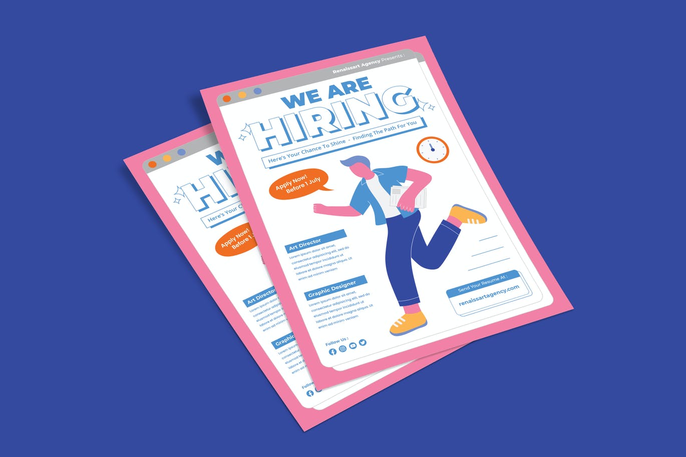 招聘员工海报模板 We Are Hiring Flyer 设计素材 sucaiwan.com