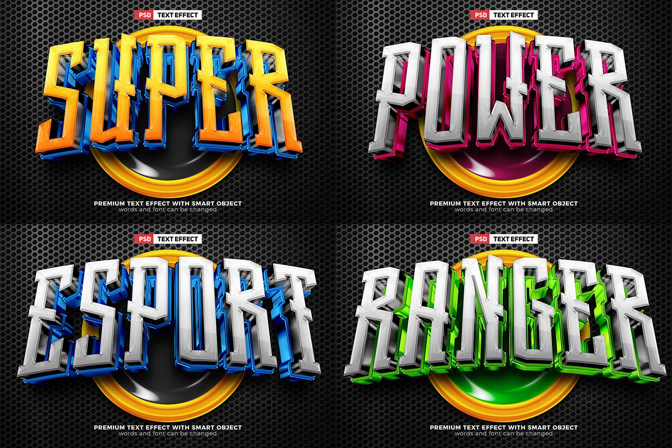 光泽风格游戏3D文本效果 Esport Team Glossy 3D Text Effect Vol. 1 插件预设 sucaiwan.com