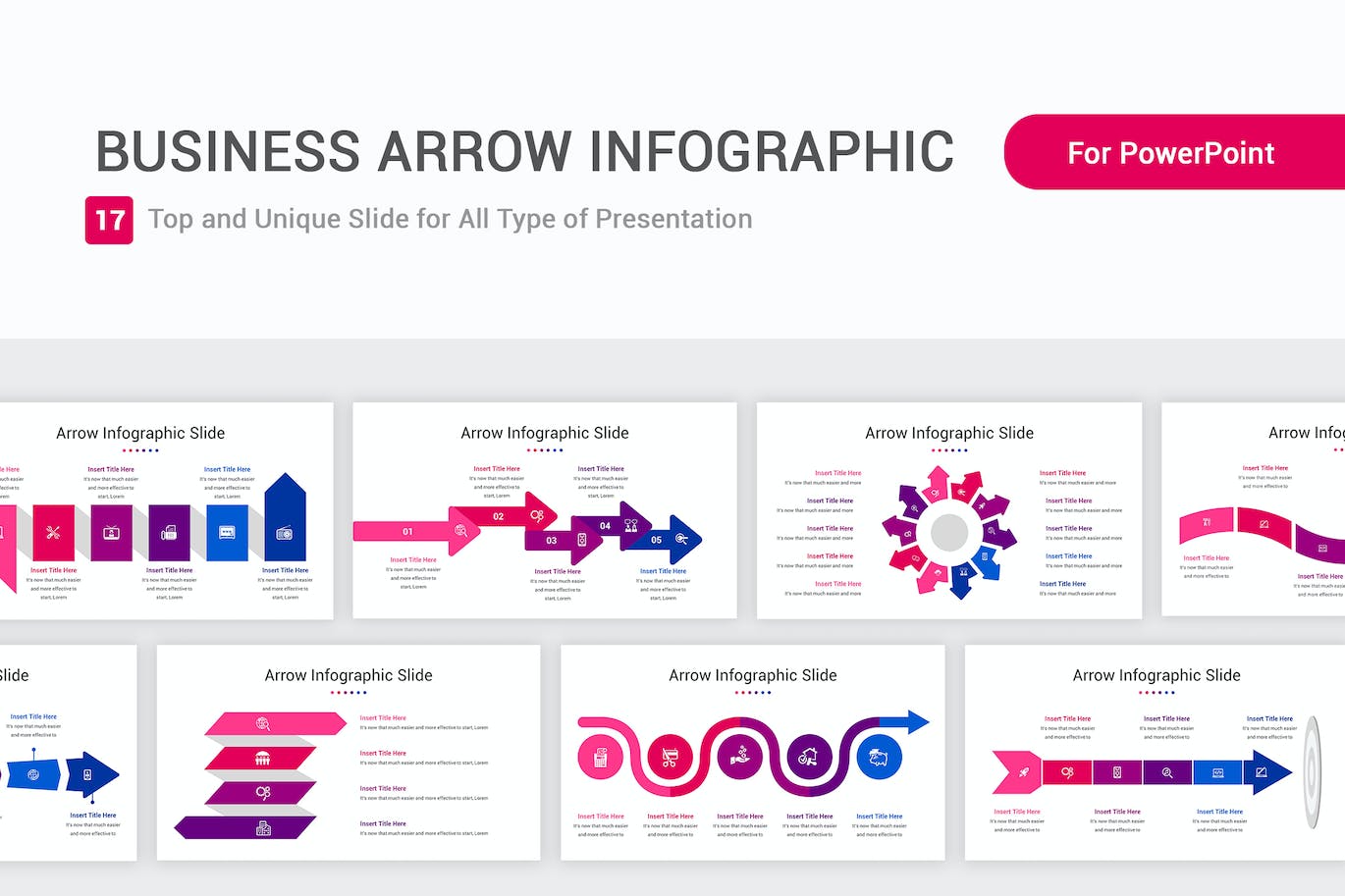 业务箭头信息图表PPT幻灯片模板素材 Business Arrow Infographic PowerPoint Template 幻灯图表 sucaiwan.com
