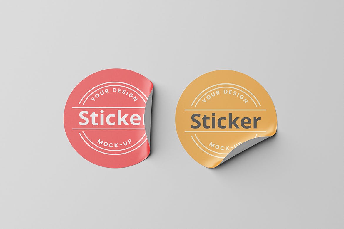 圆形贴纸Logo图案设计样机 Round Stickers Mockup 样机素材 sucaiwan.com