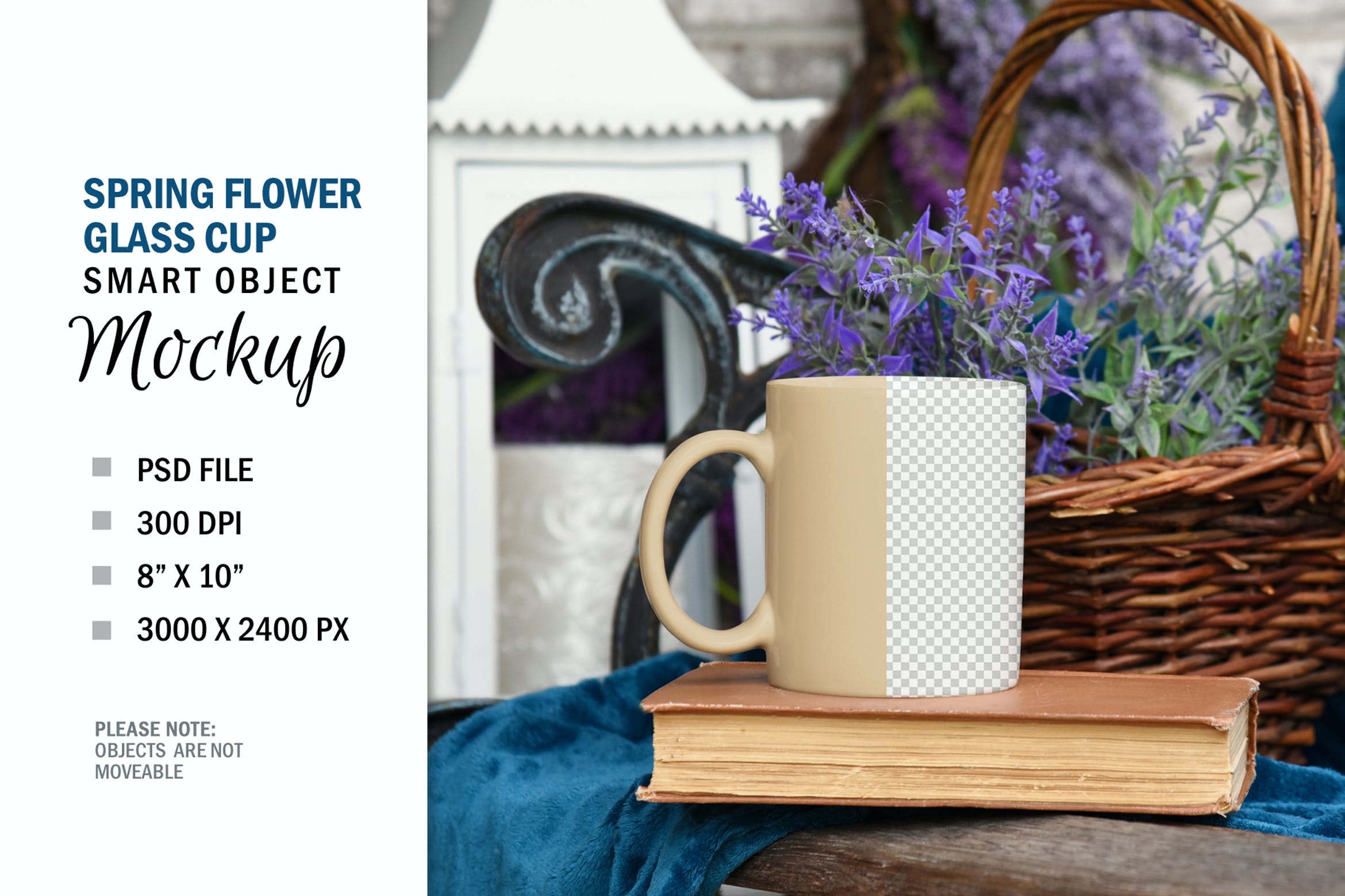 咖啡玻璃杯设计样机模板 Spring Coffee Glass Cup Mockup Smart Object 样机素材 sucaiwan.com