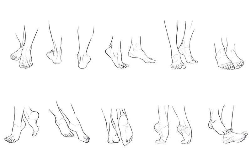 人物脚部动作线稿Procreate笔刷 笔刷资源 sucaiwan.com