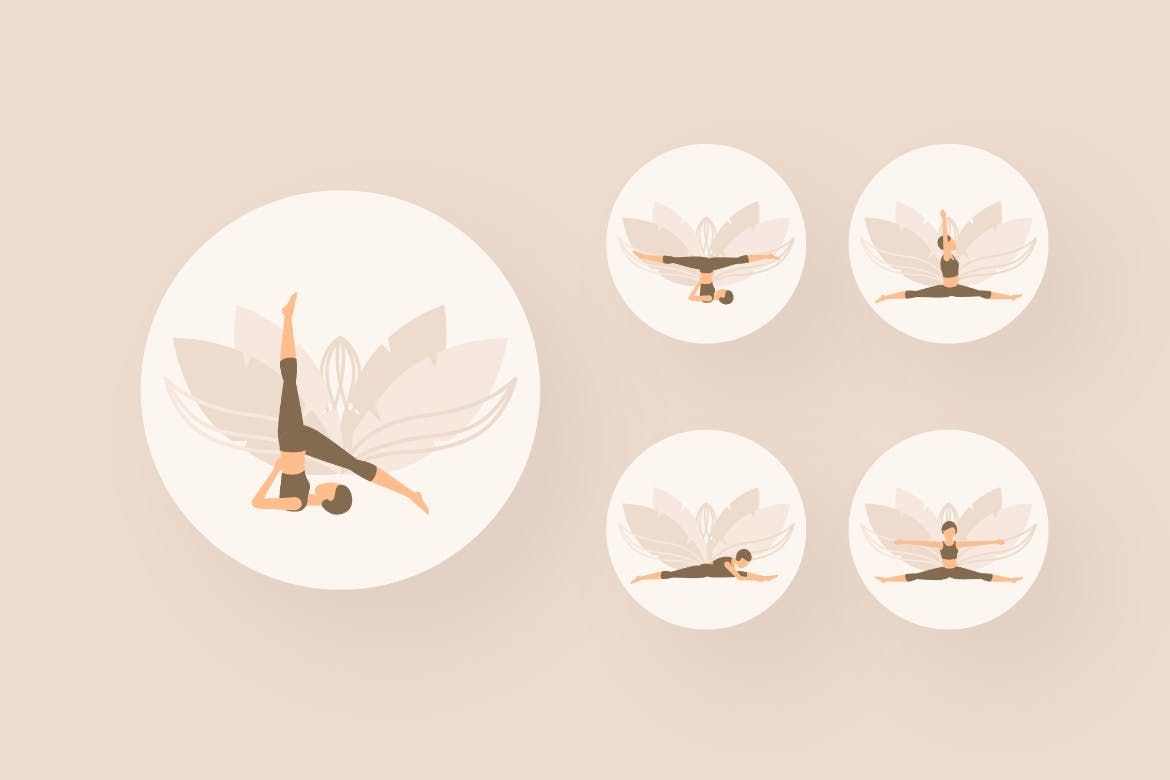 美丽瑜伽姿势插画素材v1 Lucka Yoga Poses – 10 illustrations Vol. 1 图片素材 sucaiwan.com