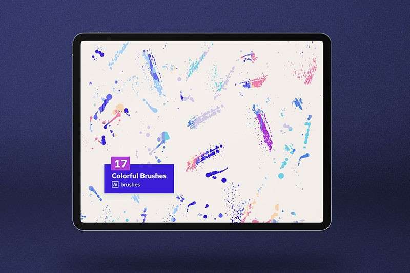 17个Illustrator水彩喷溅艺术画笔 笔刷资源 sucaiwan.com