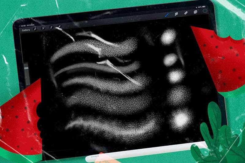 Procreate噪点纹理笔刷 笔刷资源 sucaiwan.com