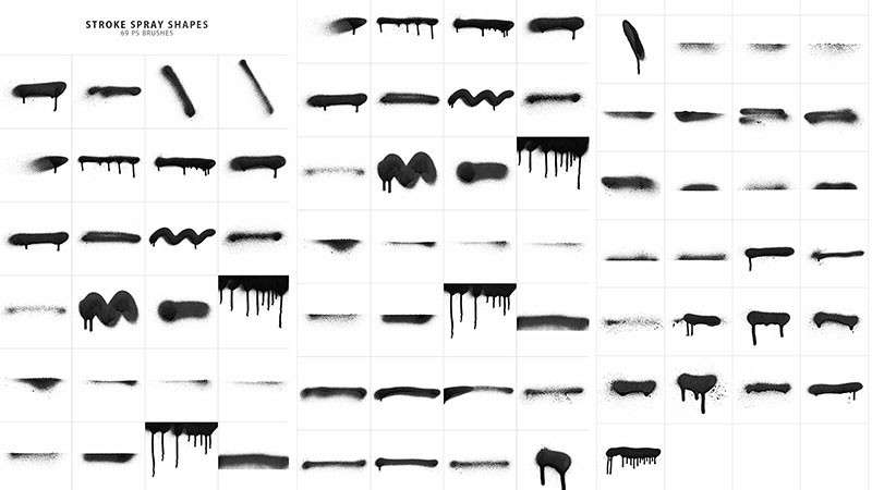 214个喷漆喷雾效果Photoshop笔刷套装 笔刷资源 sucaiwan.com