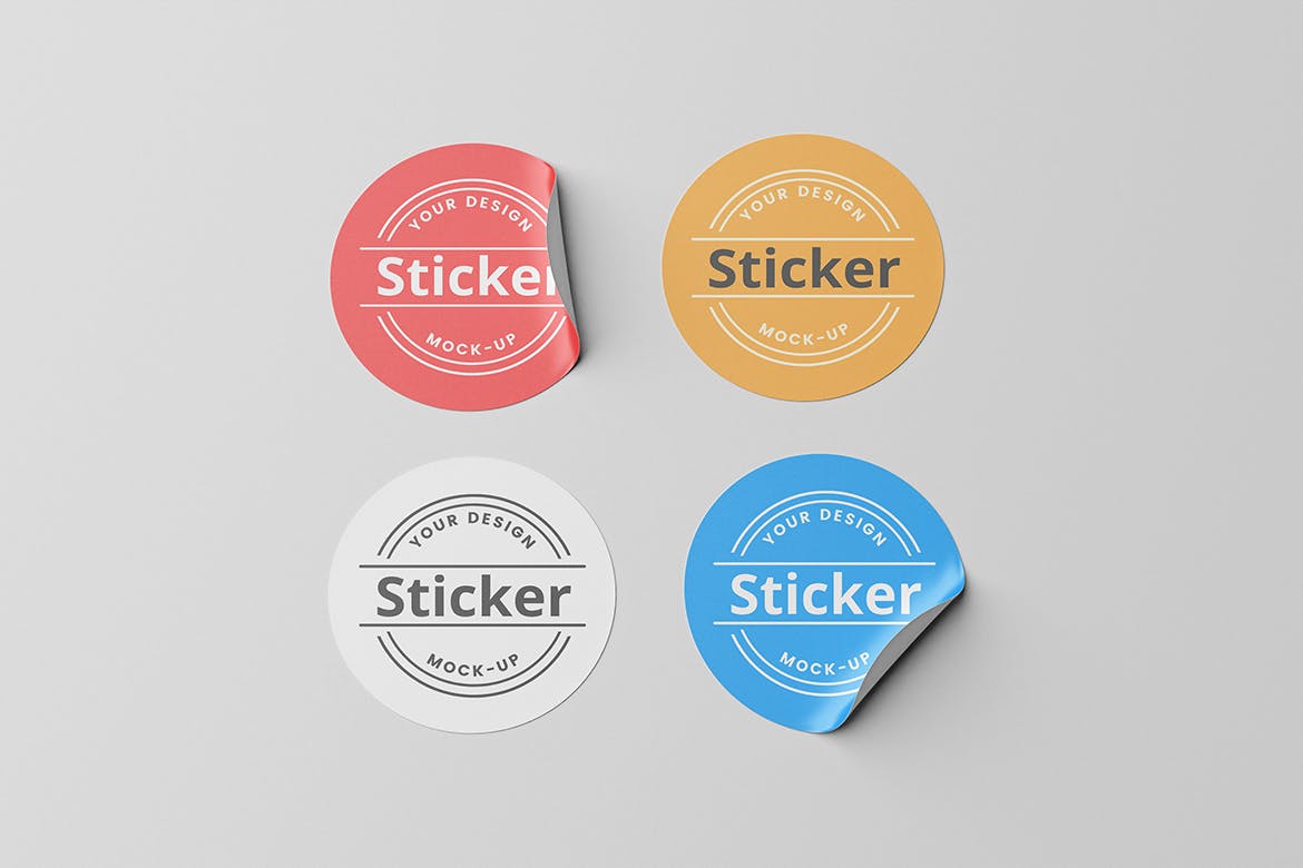 圆形贴纸Logo图案设计样机 Round Stickers Mockup 样机素材 sucaiwan.com