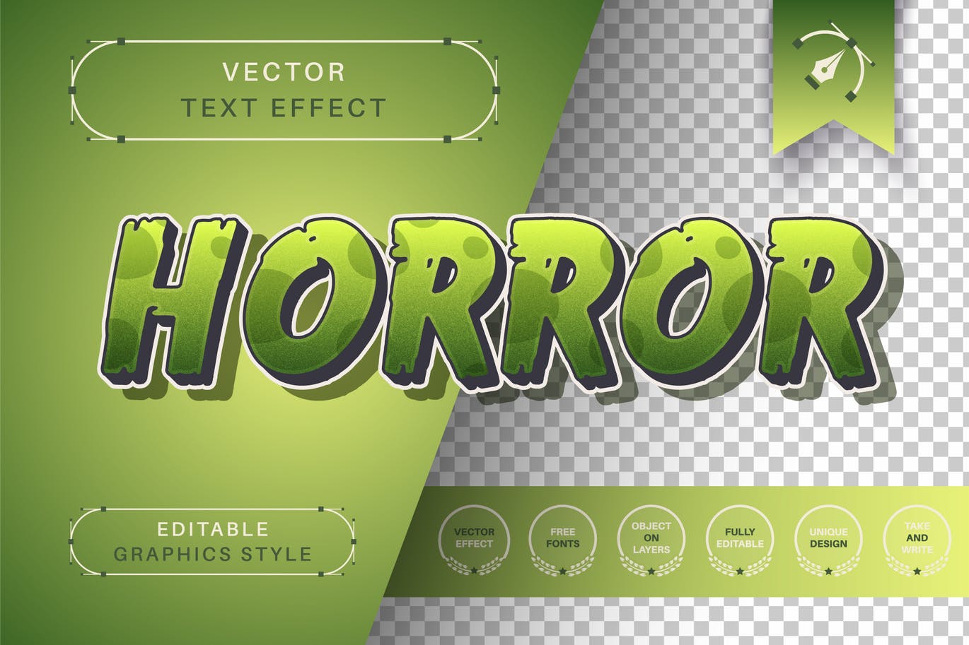 恐怖纹理字体样式矢量文本效果 Horror Texture – Editable Text Effect, Font Style 插件预设 sucaiwan.com