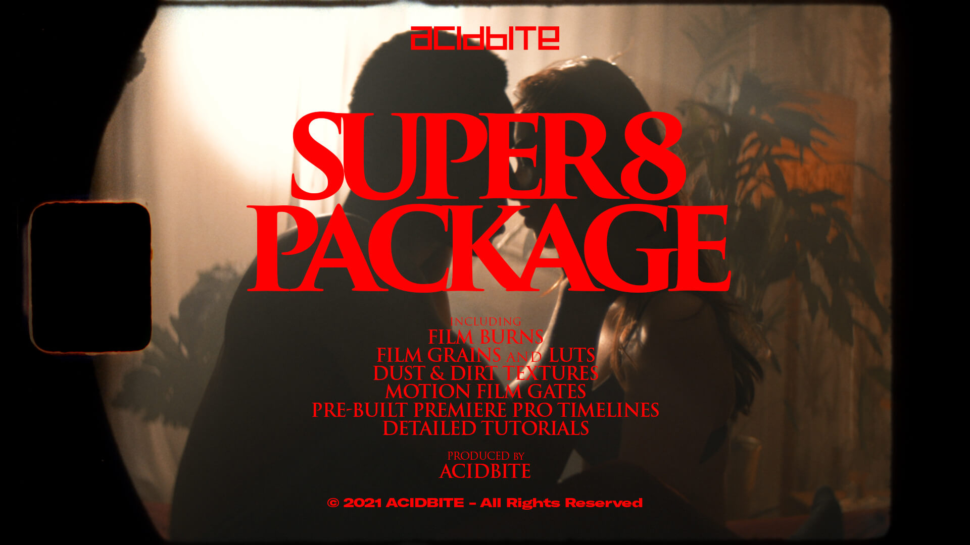 Acidbite 8毫米颗粒电影胶片烧伤污垢灰尘LUT效果包素材 SUPER 8 PACKAGE 插件预设 sucaiwan.com
