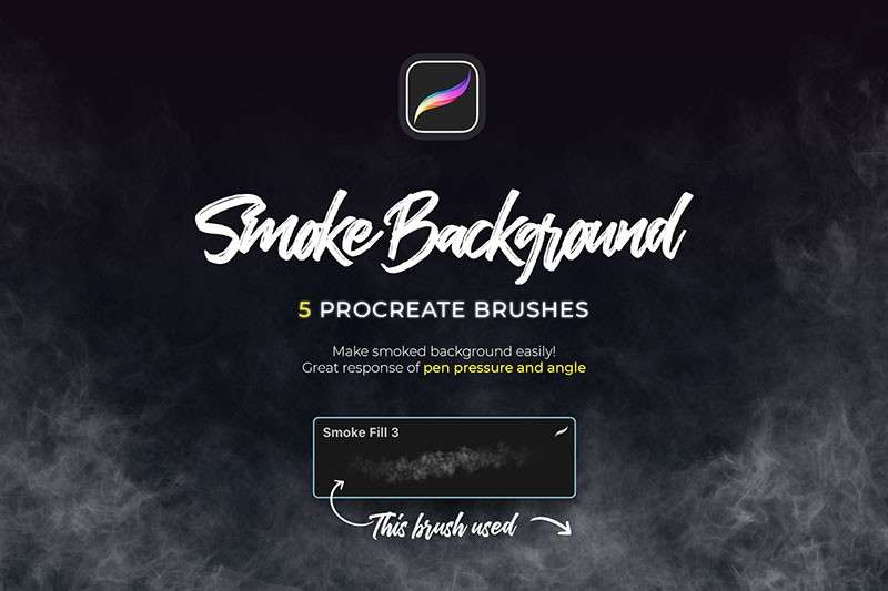 逼真的烟雾效果Procreate笔刷 笔刷资源 sucaiwan.com