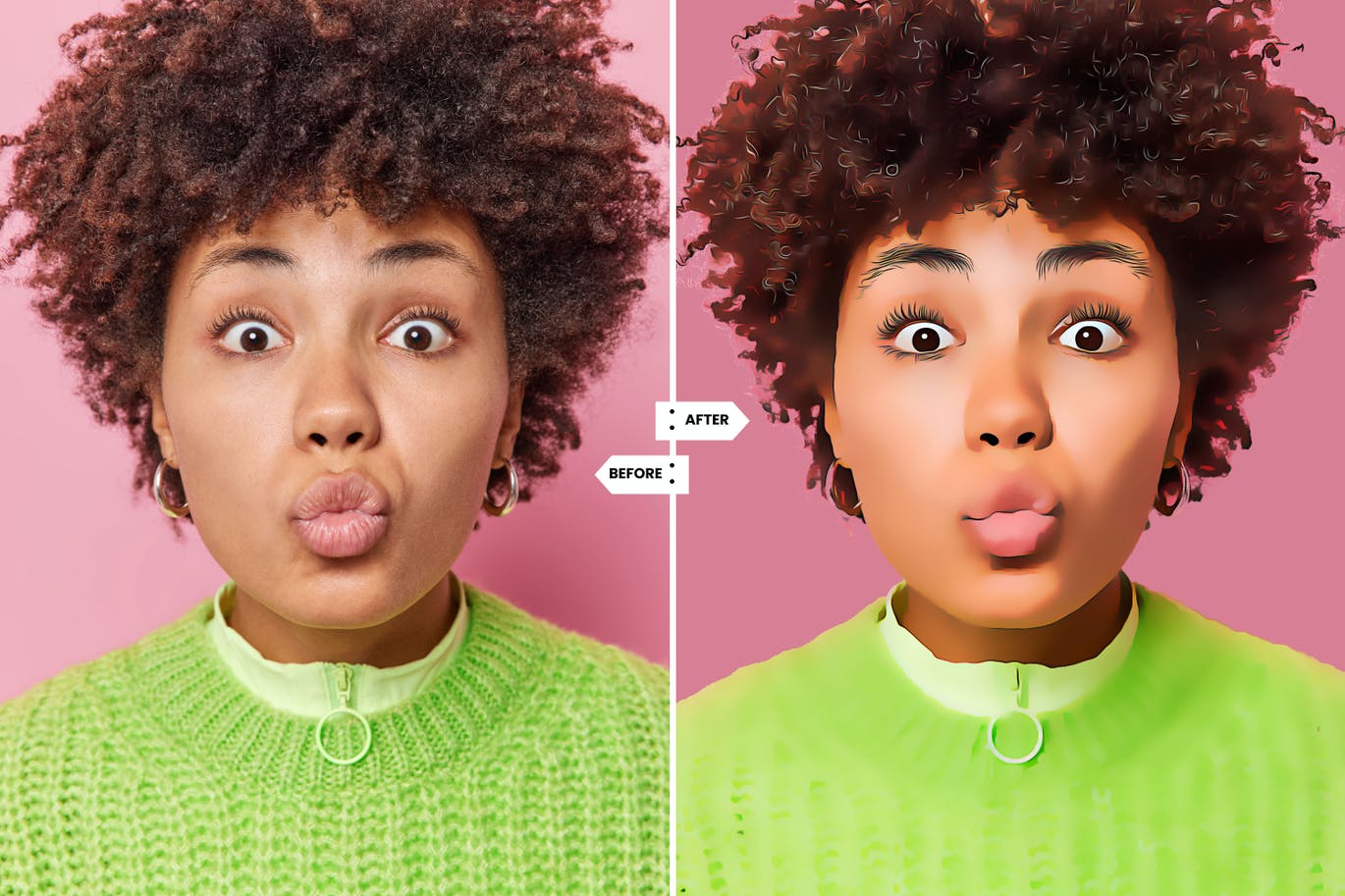 写实油画效果照片处理PS动作 Realistic Oil Painting Effect Photoshop Action 插件预设 sucaiwan.com