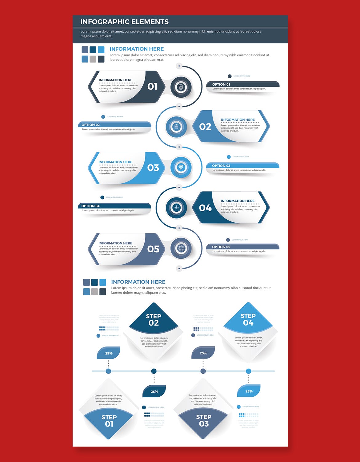 流程步骤图表元素设计素材 Infographic Elements 幻灯图表 sucaiwan.com