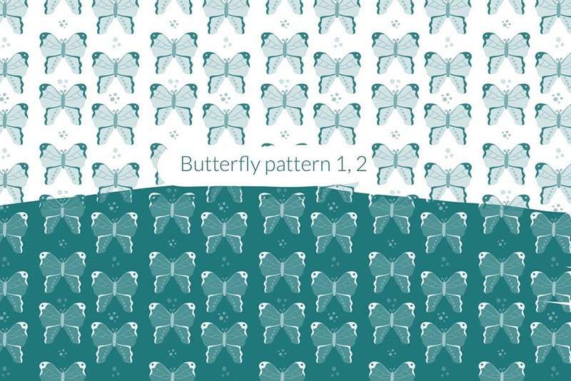 Procreate蝴蝶图案背景笔刷 笔刷资源 sucaiwan.com