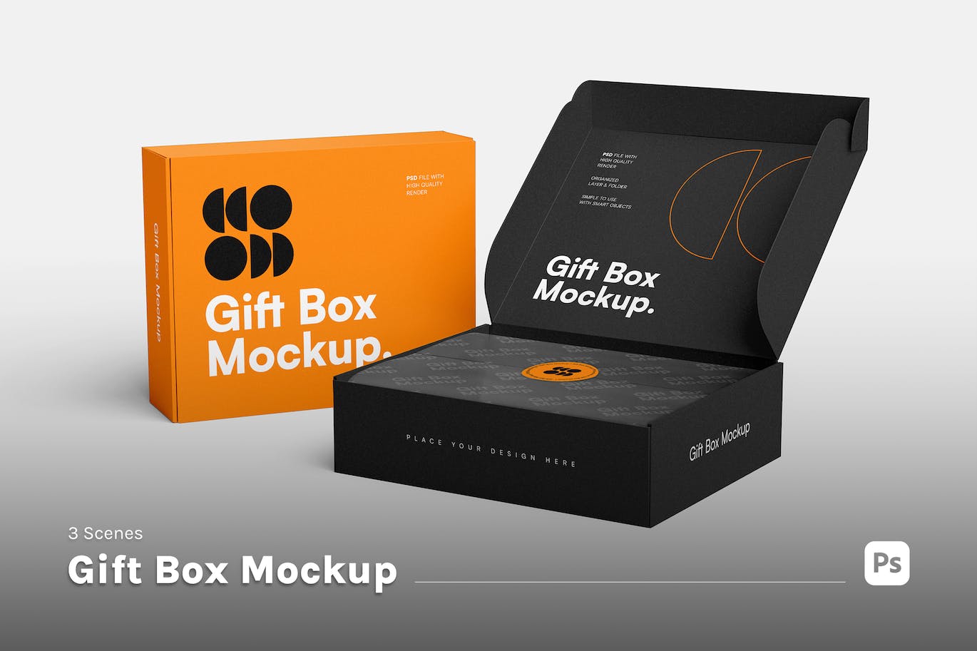 礼品盒设计样机模板 Gift Box Mockup 样机素材 sucaiwan.com