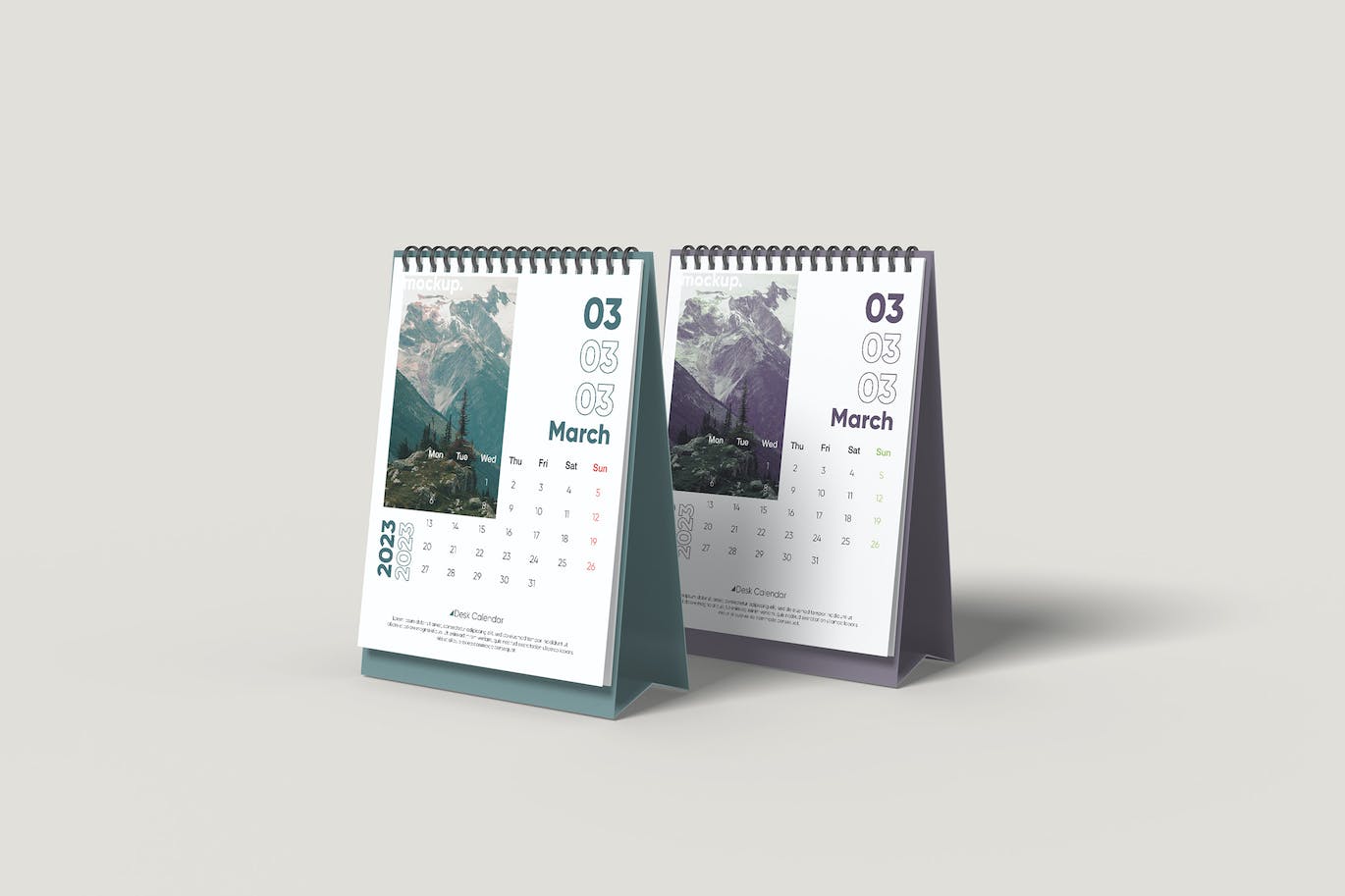 螺旋活页台历日历设计样机 2023 Desk Calendar Mockup 样机素材 sucaiwan.com