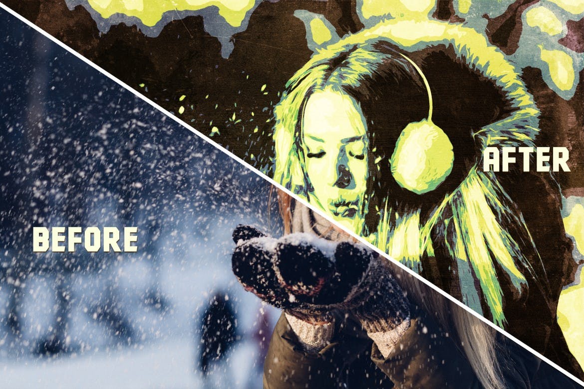 海报矢量艺术照片效果模板 Posterize Vector Art Photo Effect 插件预设 sucaiwan.com