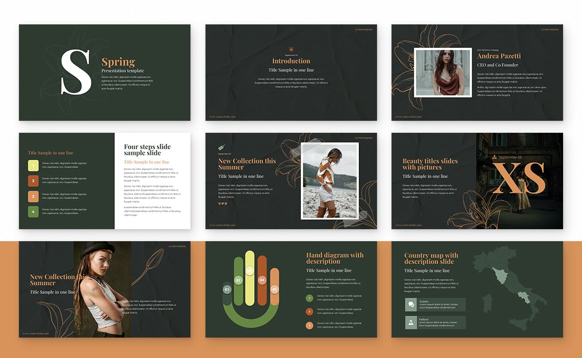 春季主题背景PPT&谷歌幻灯片模板 Spring Powerpoint & Google Slides Template 幻灯图表 sucaiwan.com