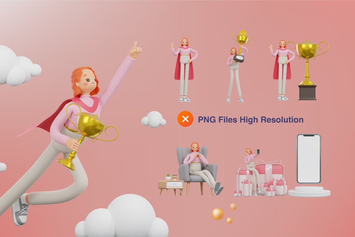 娜塔莎小姐3D角色 Miss Natasha 3D Character 图片素材 sucaiwan.com