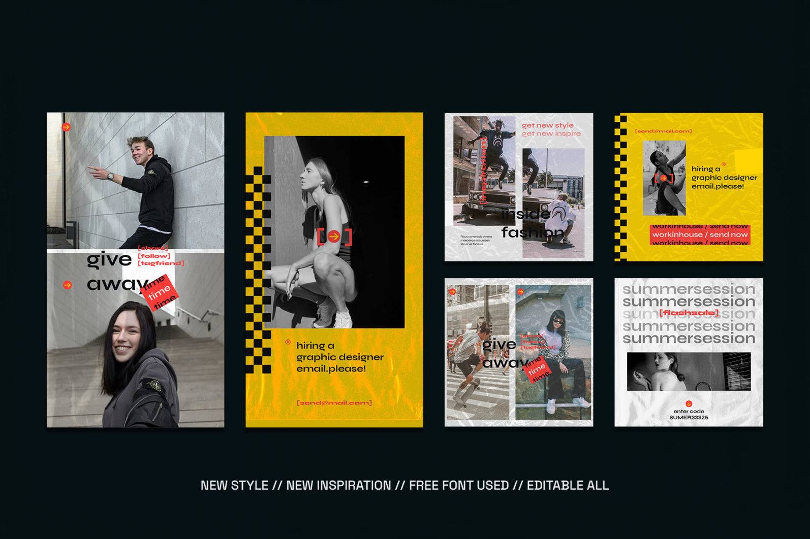 复古时尚广告竖屏社交媒体instagram模板PSD海报样机 样机素材 sucaiwan.com