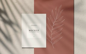 植物阴影印刷卡片VI样机 Card mockup illustration