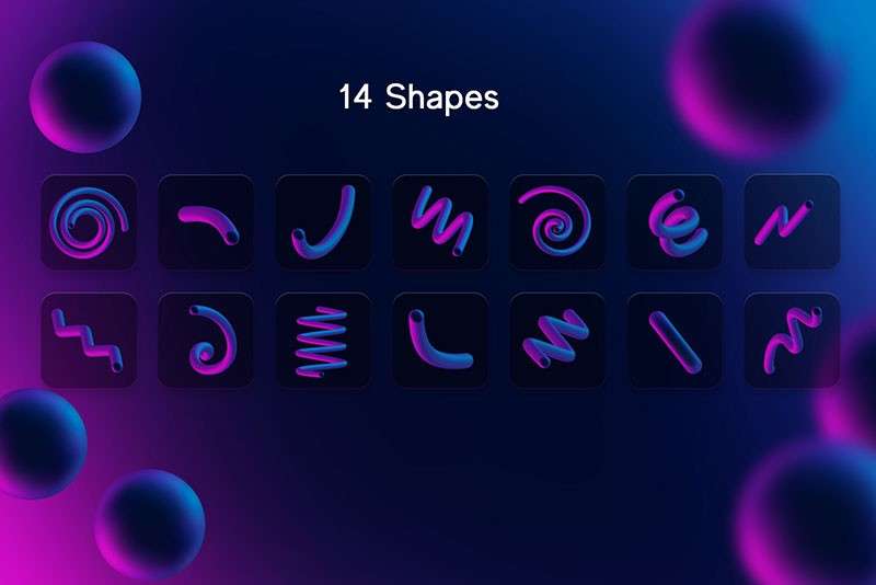 3D流体立体渐变效果PS笔刷套装,附视频教程 笔刷资源 第8张-素材湾丨精选海外优质设计素材资源 3D流体立体渐变效果PS笔刷套装,附视频教程 笔刷资源 sucaiwan.com