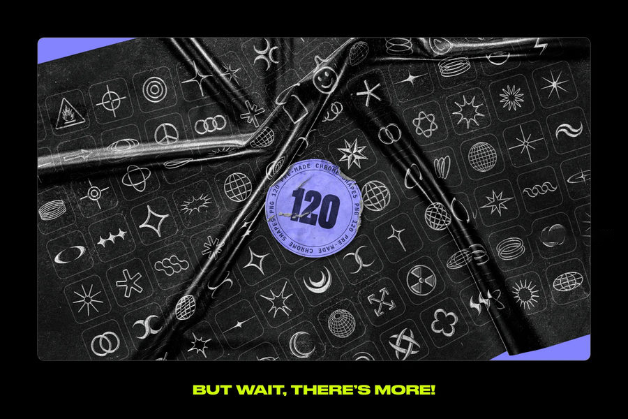 PS资源-银色金属效果3D几何形状图形元素设计素材附赠PS动作样机模板 图标素材 sucaiwan.com