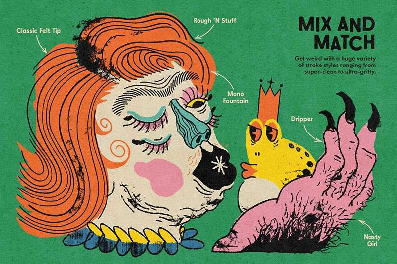 Procreate抽象美术线条纹理笔刷 笔刷资源 sucaiwan.com