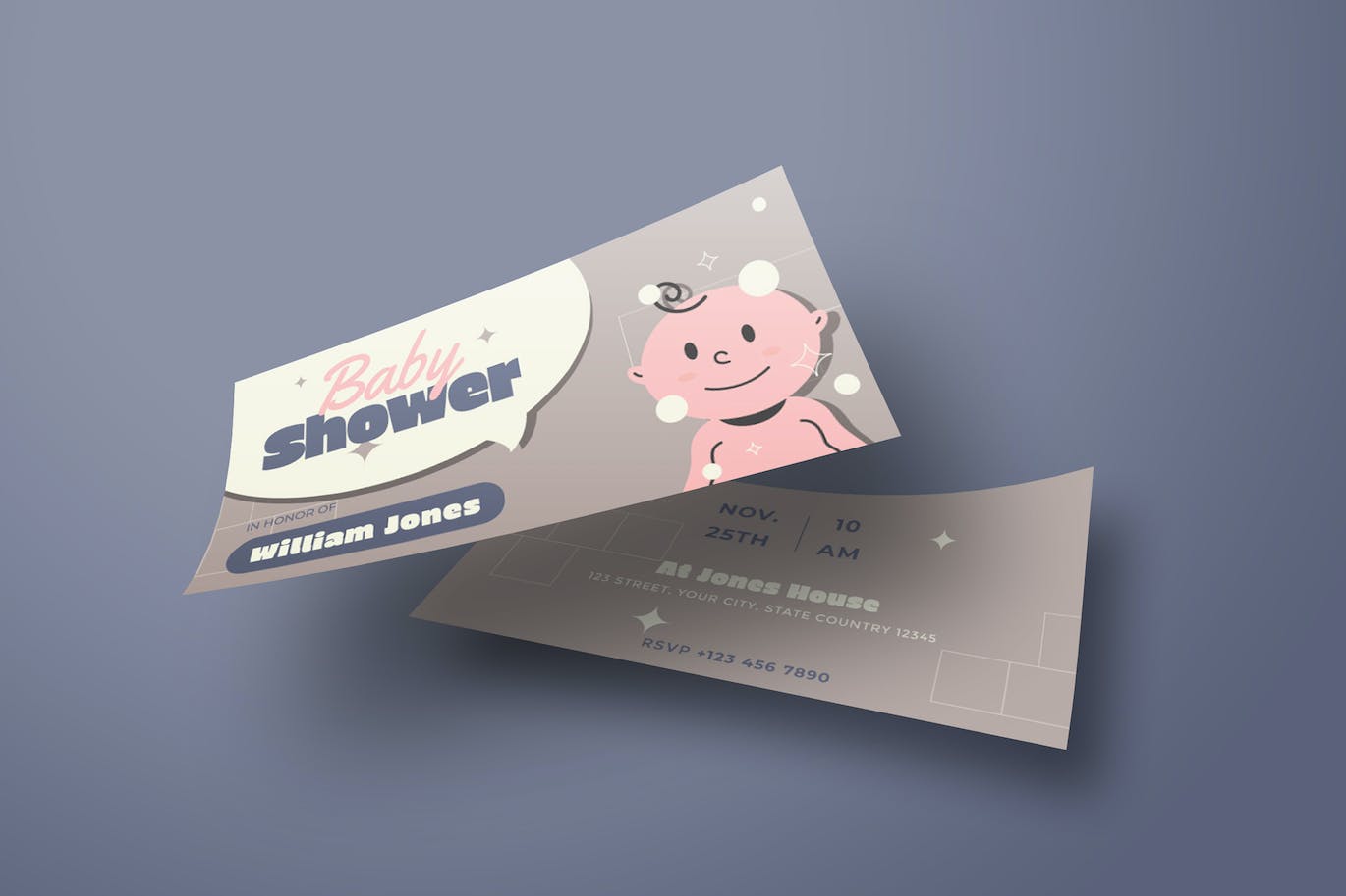 婴孩派对DL传单设计模板 Baby Shower DL Flyer 设计素材 sucaiwan.com